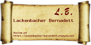 Lackenbacher Bernadett névjegykártya
