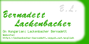 bernadett lackenbacher business card